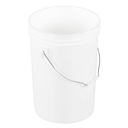 Vestil 6 Gal Open Head Pail with Steel Handle, White PAIL-6-PWS